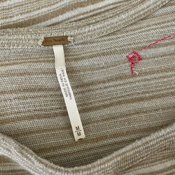 Free People Catalunya Floral Embroidered Stripe Flowy Boxy Top MEDIUM - Picture 7 of 7